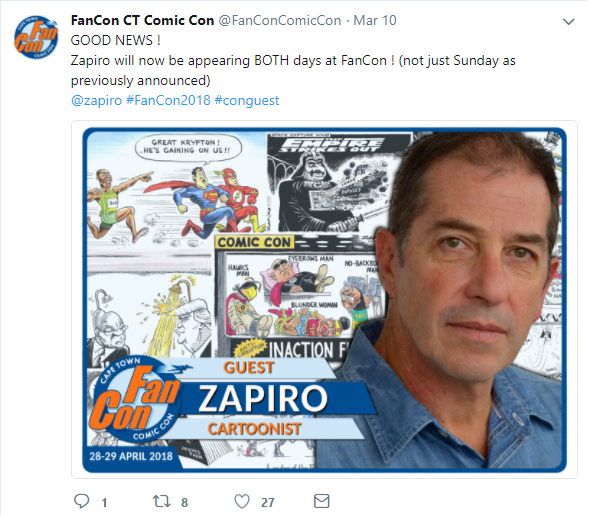 Zapiro announcement tweet